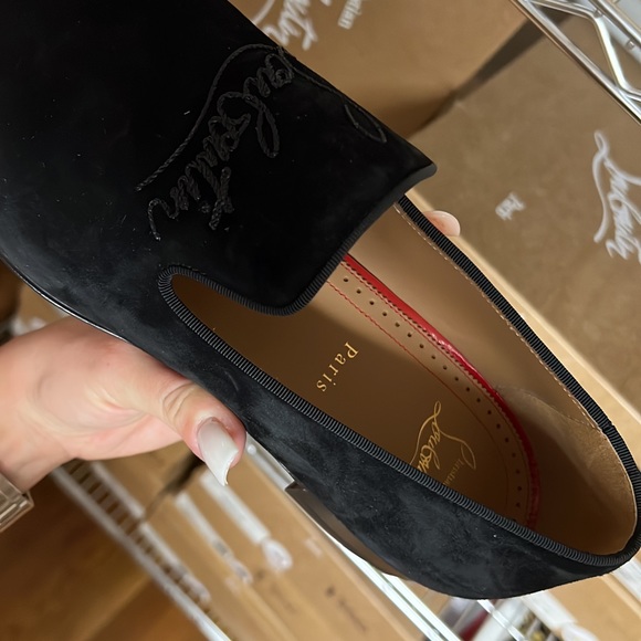 *Brand New* Louboutin - GREGGY CHICK FLAT - Black Velour - Picture 2 of 3